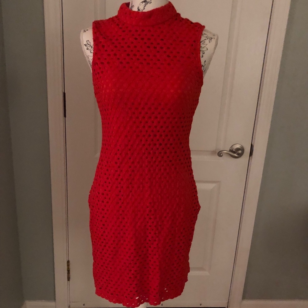 Coral red dress